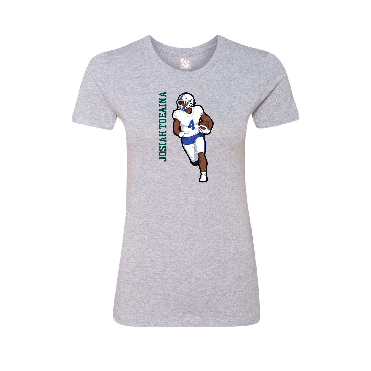 Womens Tee — Name Vertical in Grey