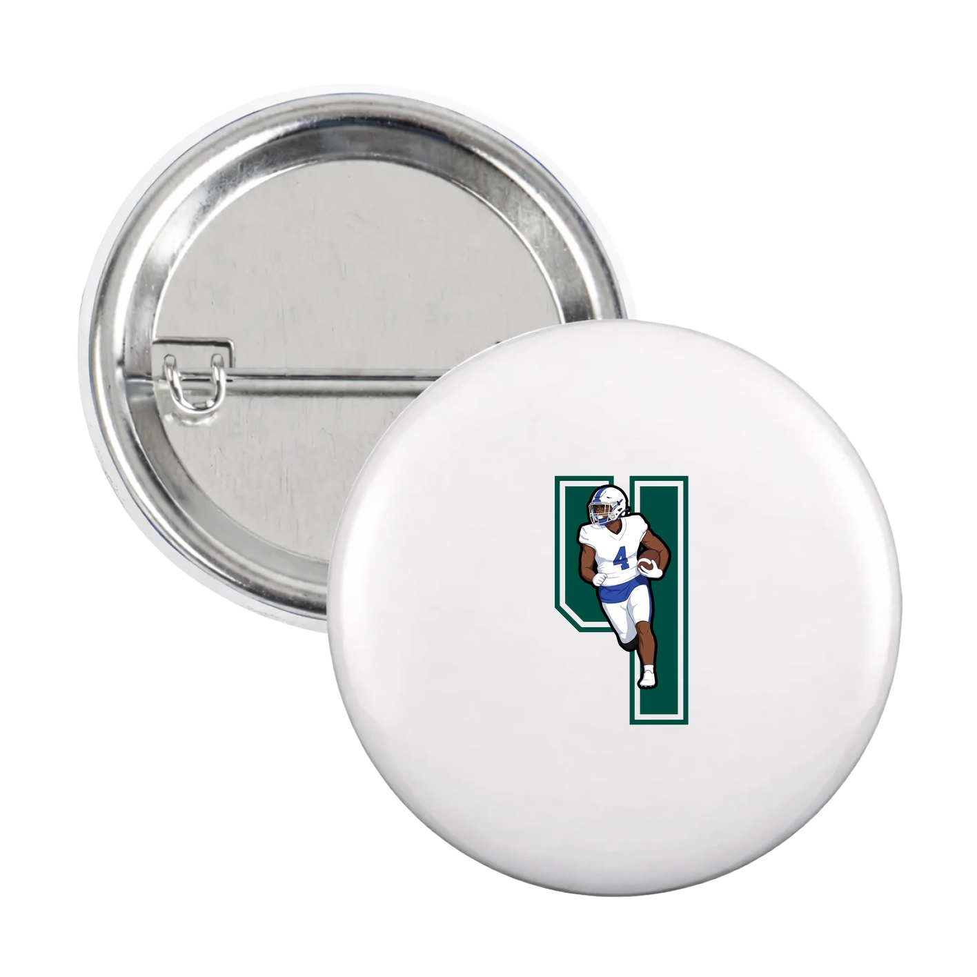Game Day Button — Number in White