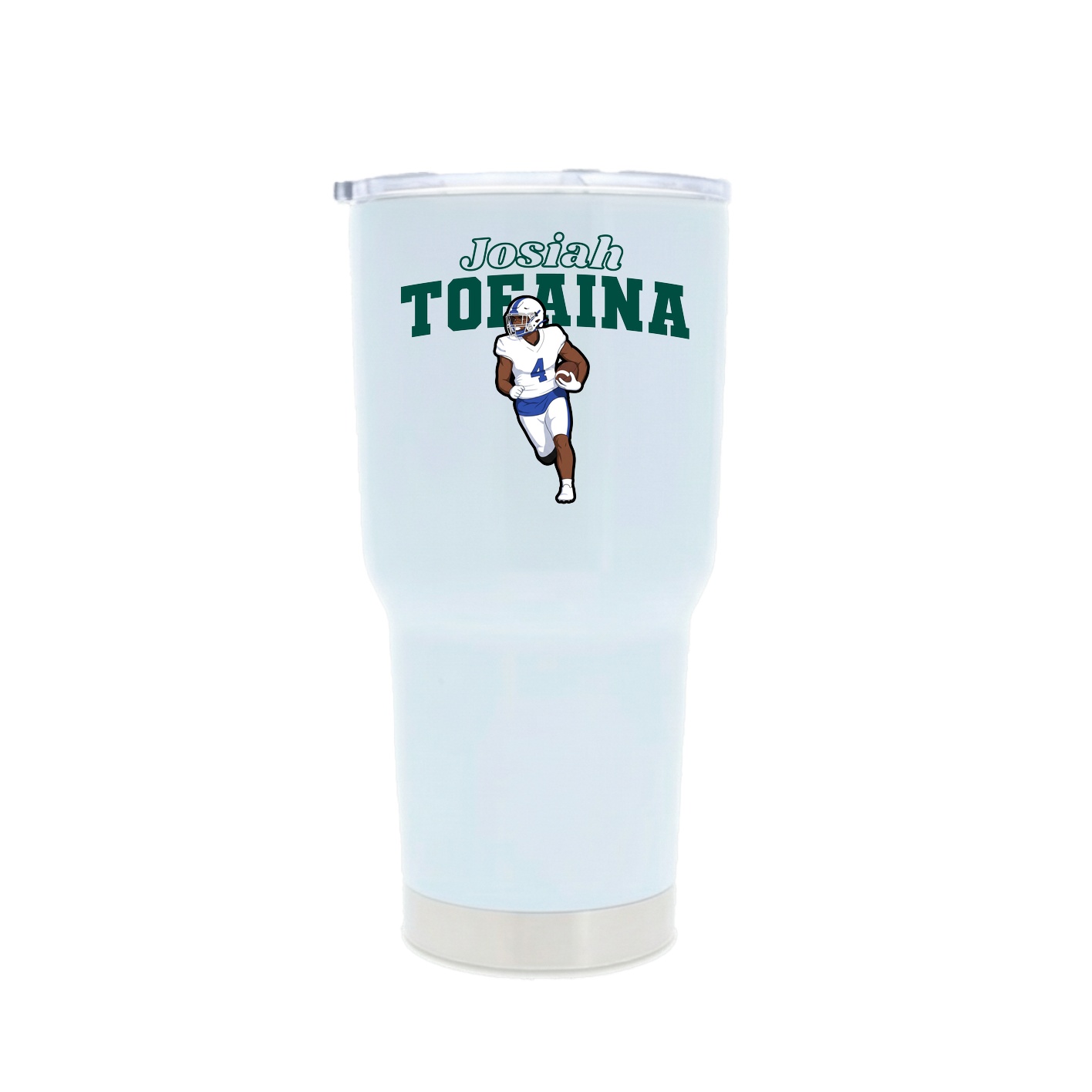 30oz Stainless Steel Tumbler — Name Arch in White