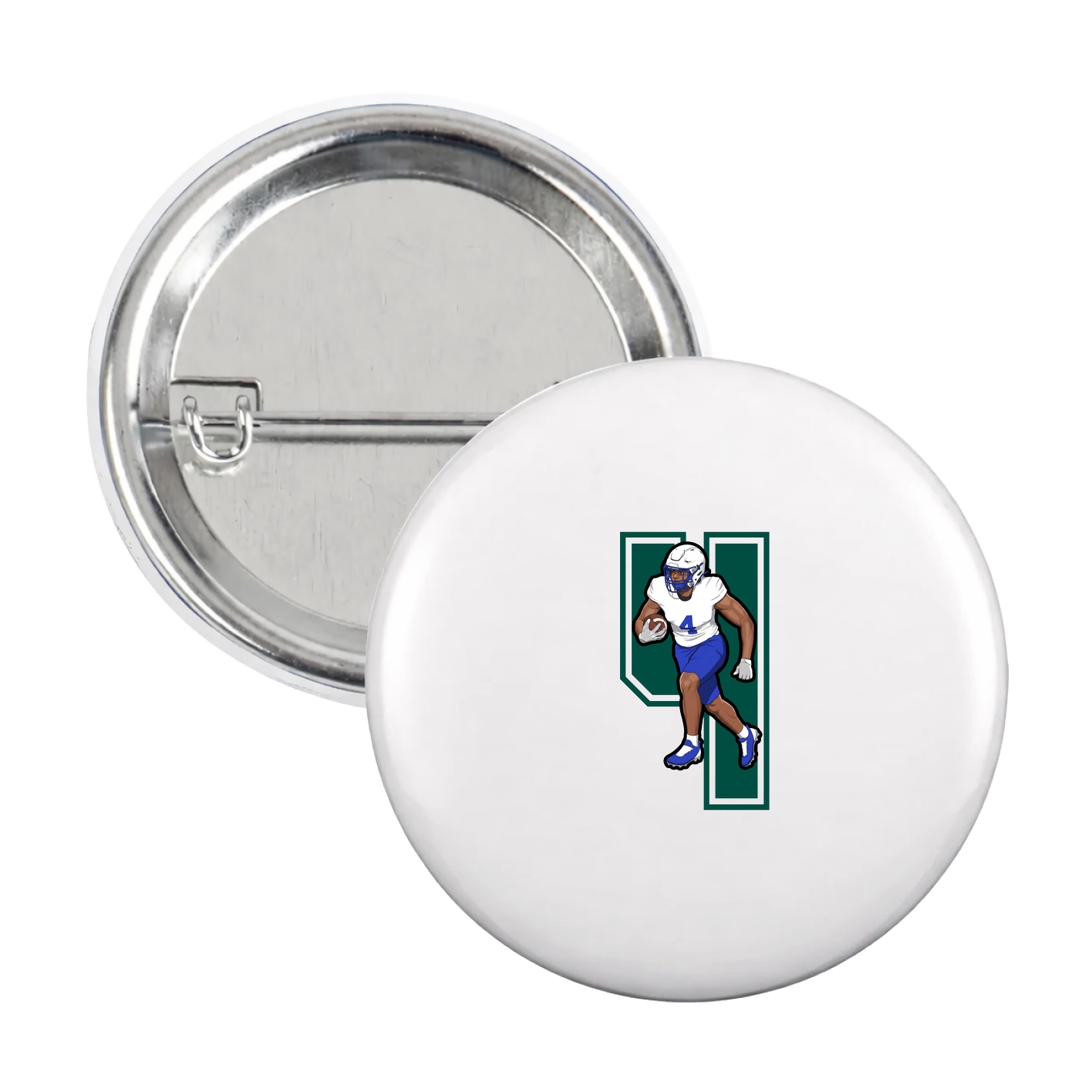 Game Day Button — Number in White