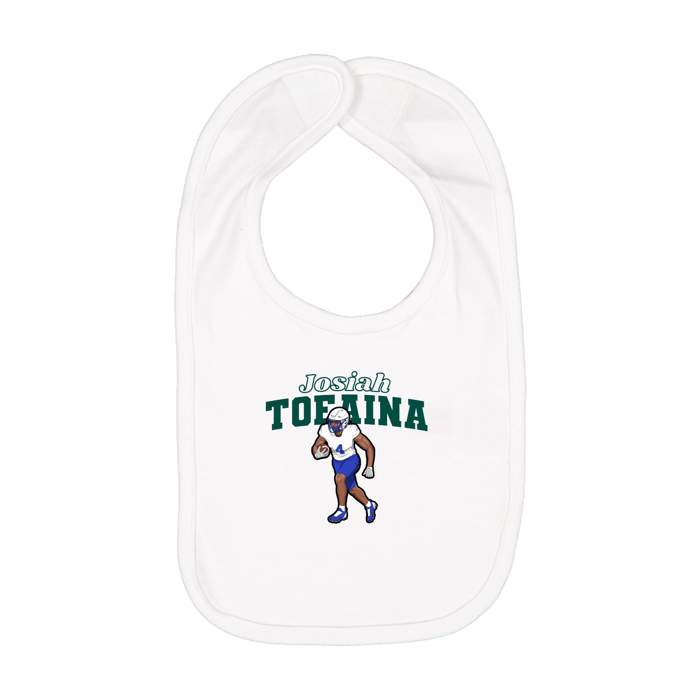 Infant Bib — Name Arch in White