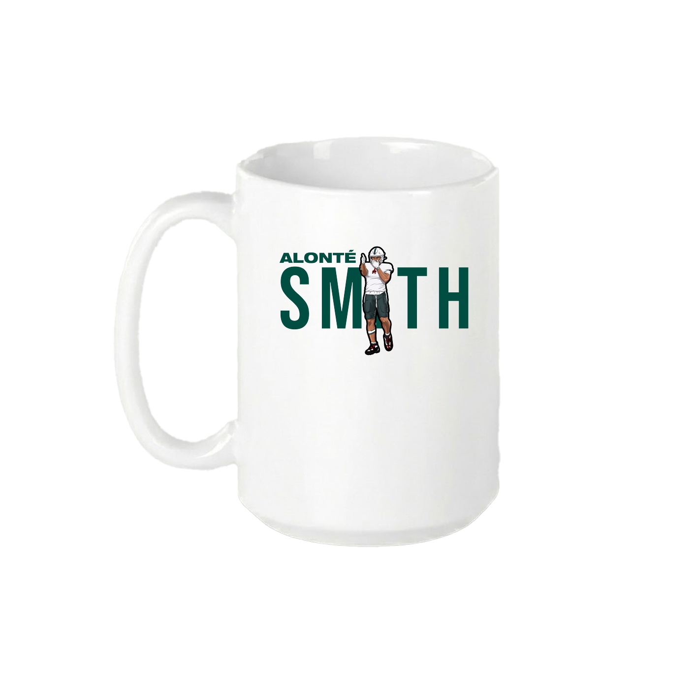 15oz Coffee Mug — Player Name in White