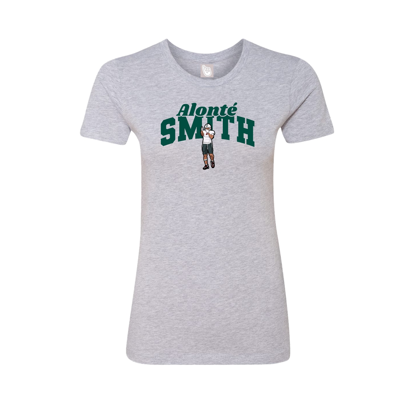 Fitted Women's Tee — Signature Arch in Grey