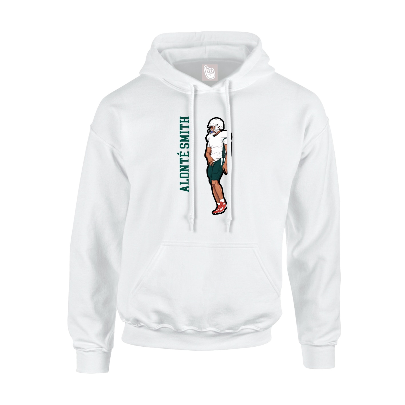 Hoodie — Name Vertical in White