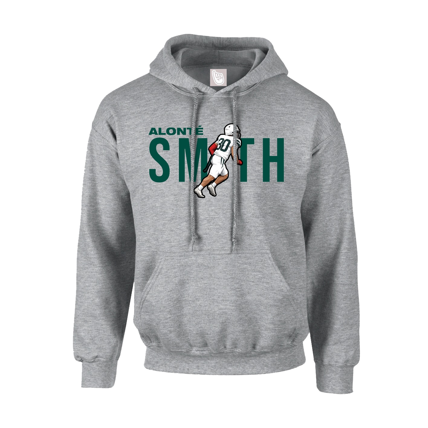 Hoodie — Player Name in Grey