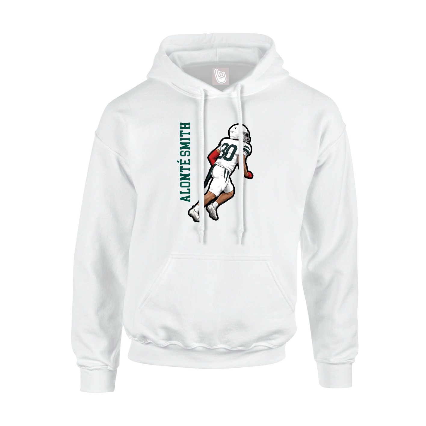 Hoodie — Name Vertical in White