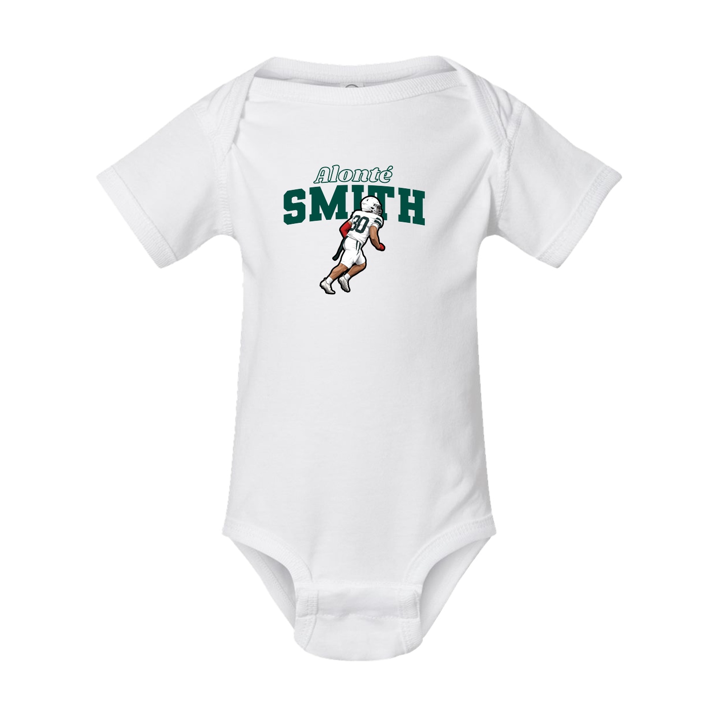Baby Onesie — Name Arch in White