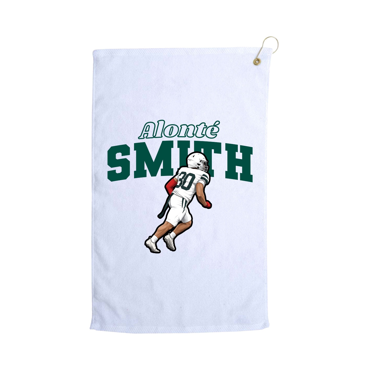 Golf Towel — Name Arch in White