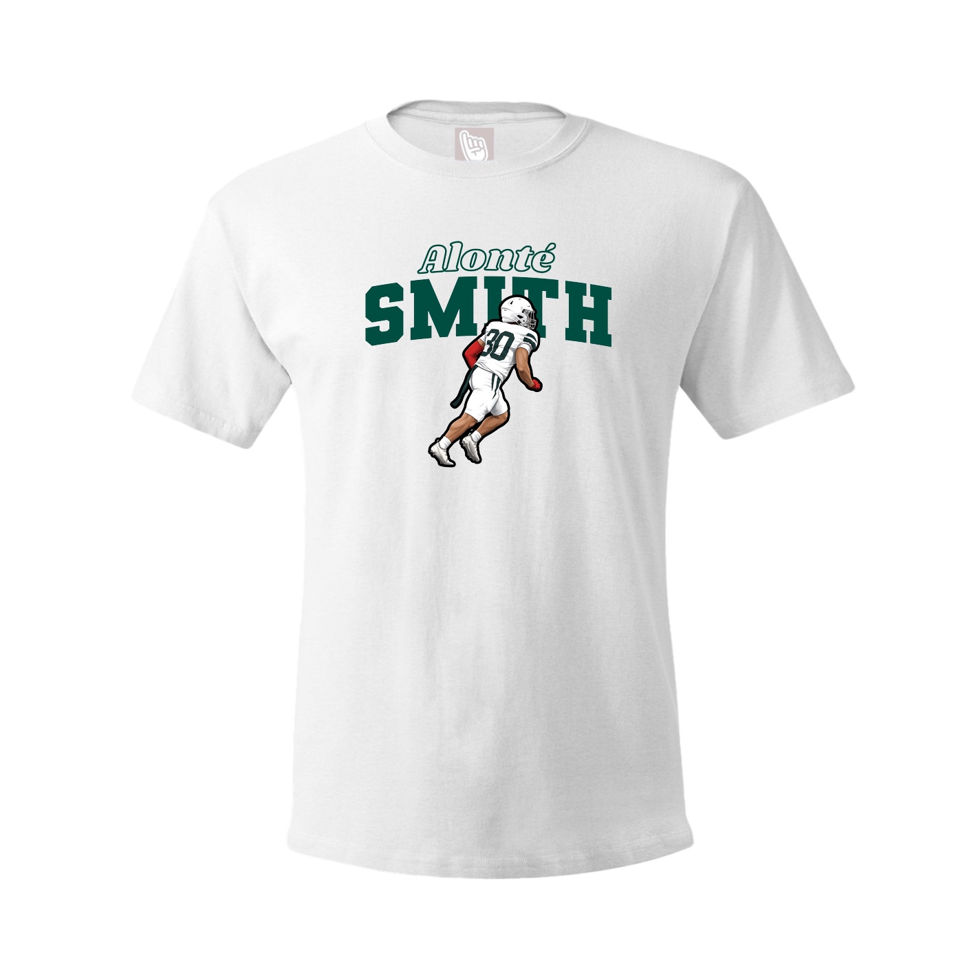 Youth Tee — Name Arch in White
