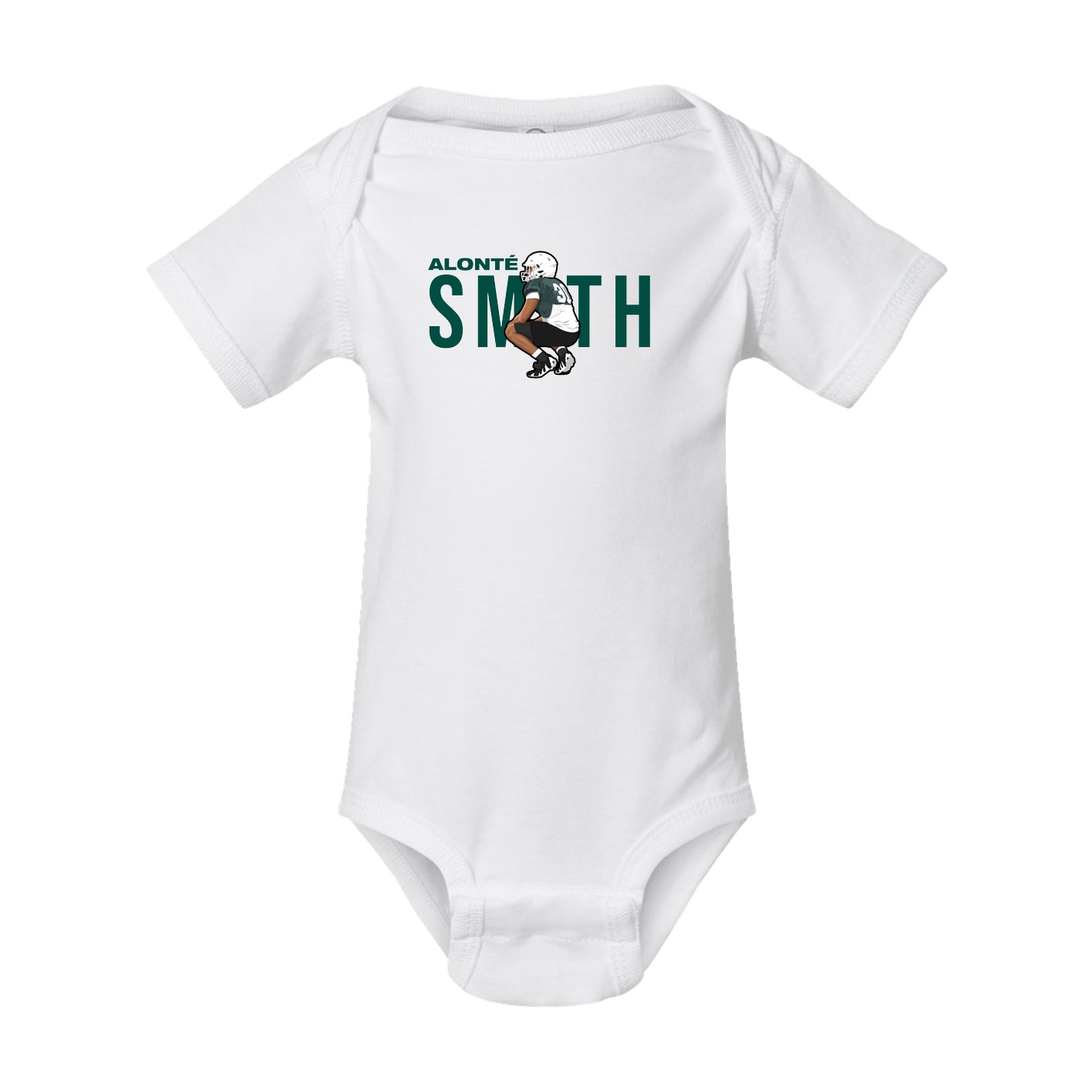 Baby Onesie — Player Name in White