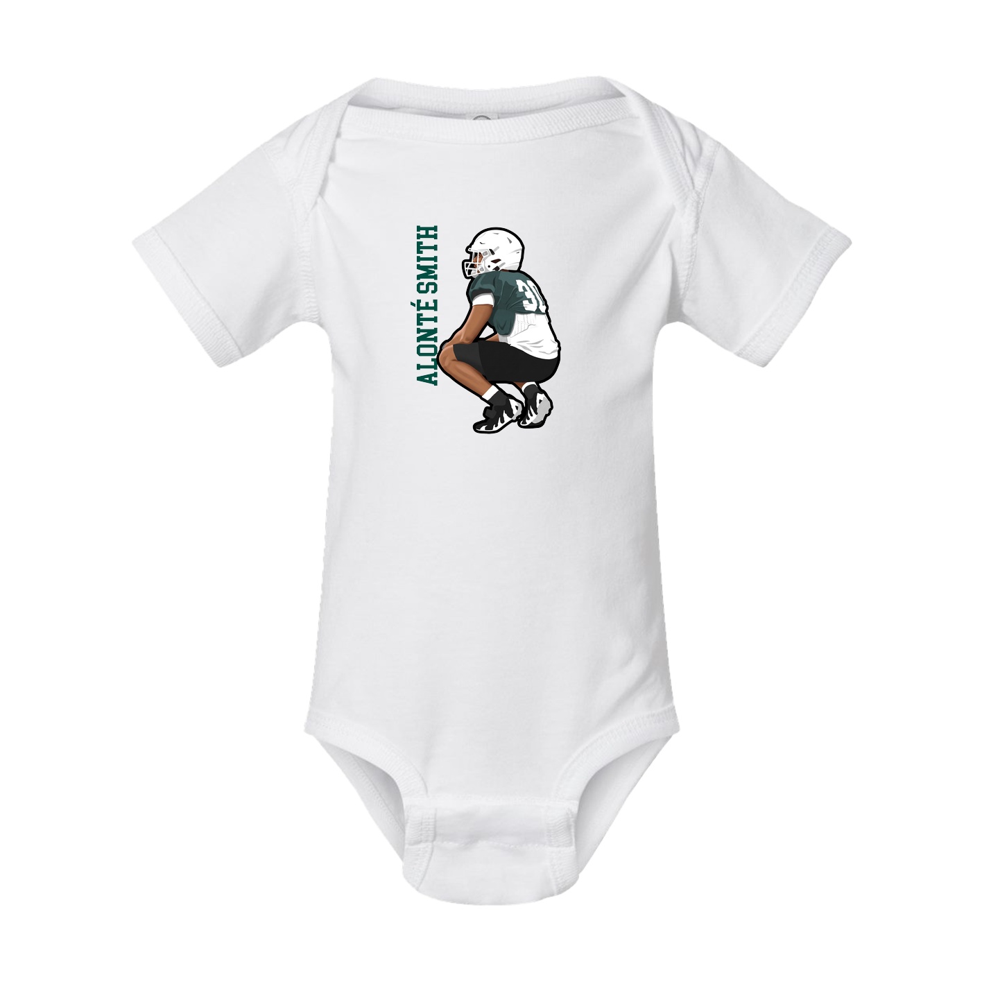Baby Onesie — Name Vertical in White