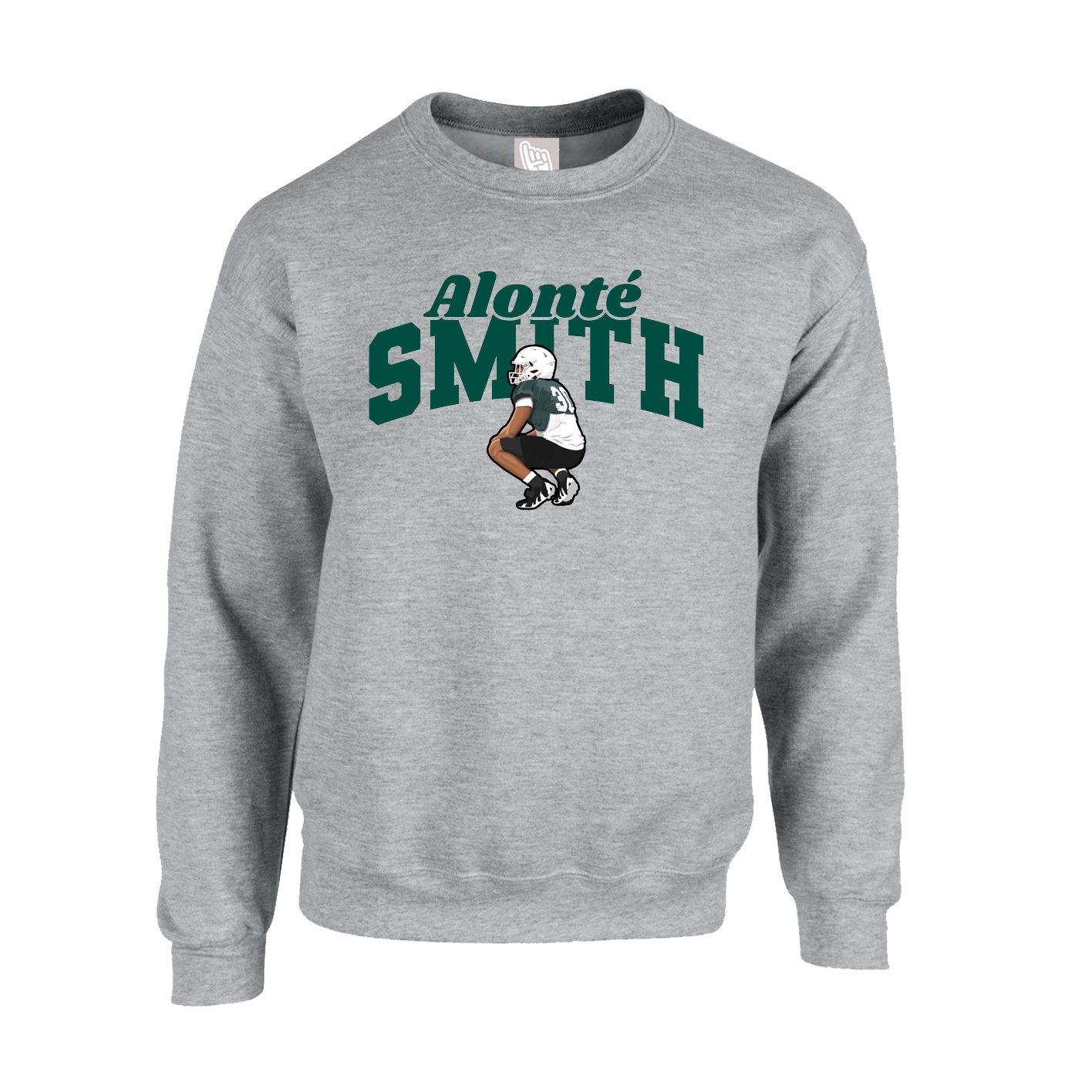 Fleece Crew — Signature Arch in Grey