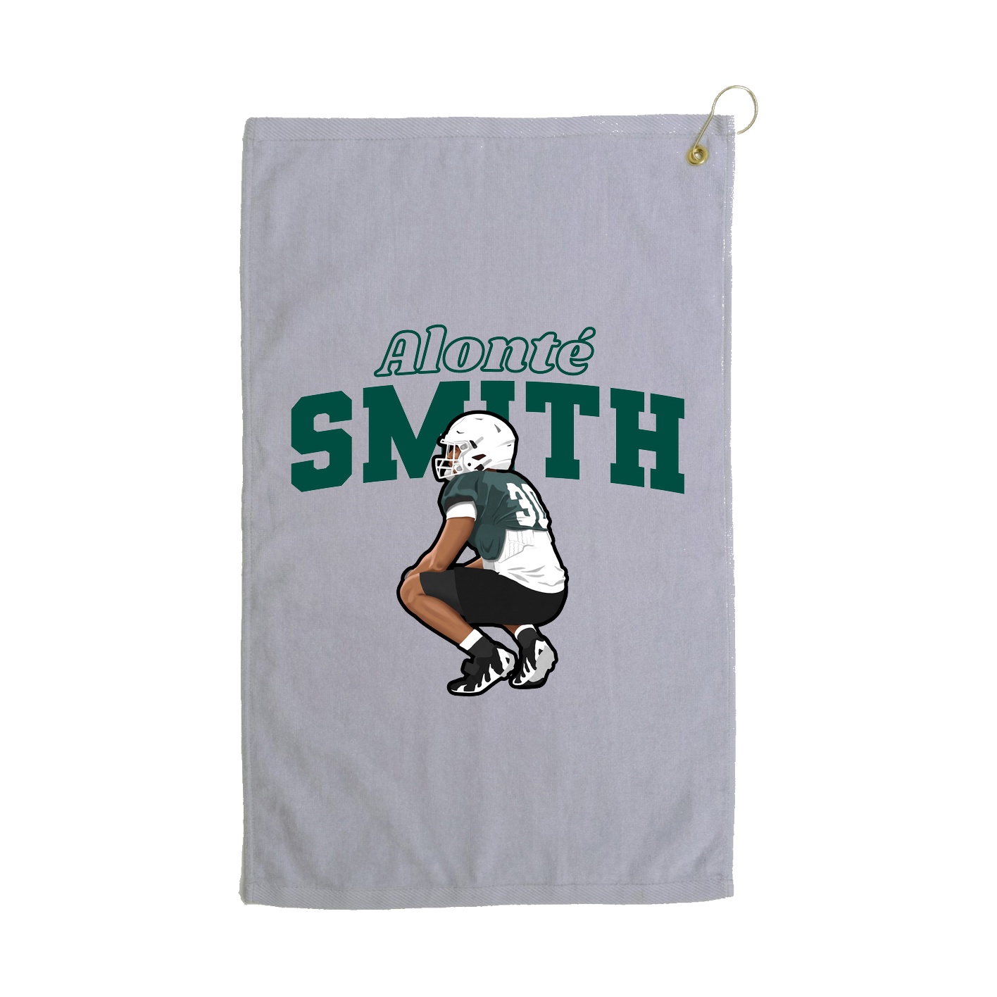 Golf Towel — Name Arch in Grey