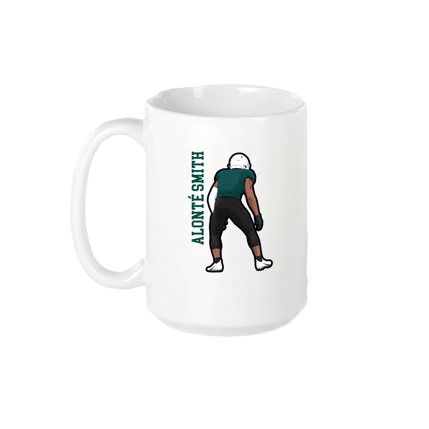 15oz Coffee Mug — Name Vertical in White