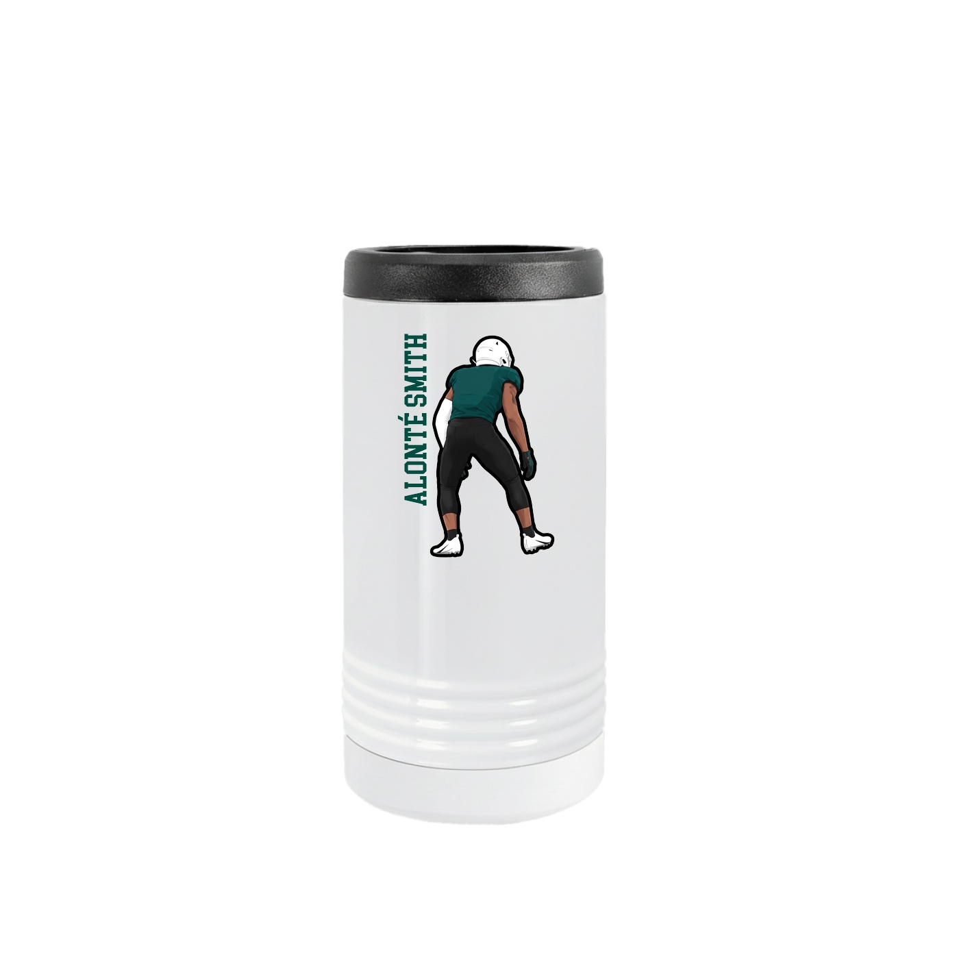 Slim Beverage Holder — Name Vertical in White