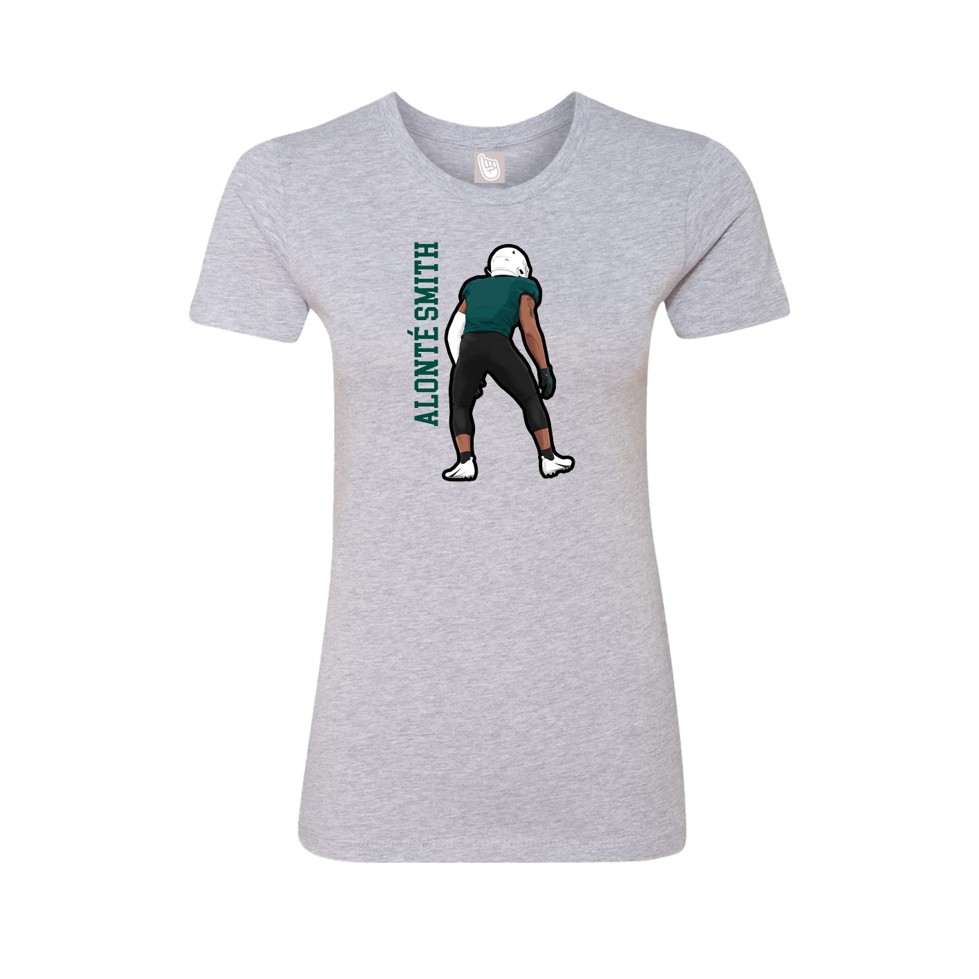 Womens Tee — Name Vertical in Grey
