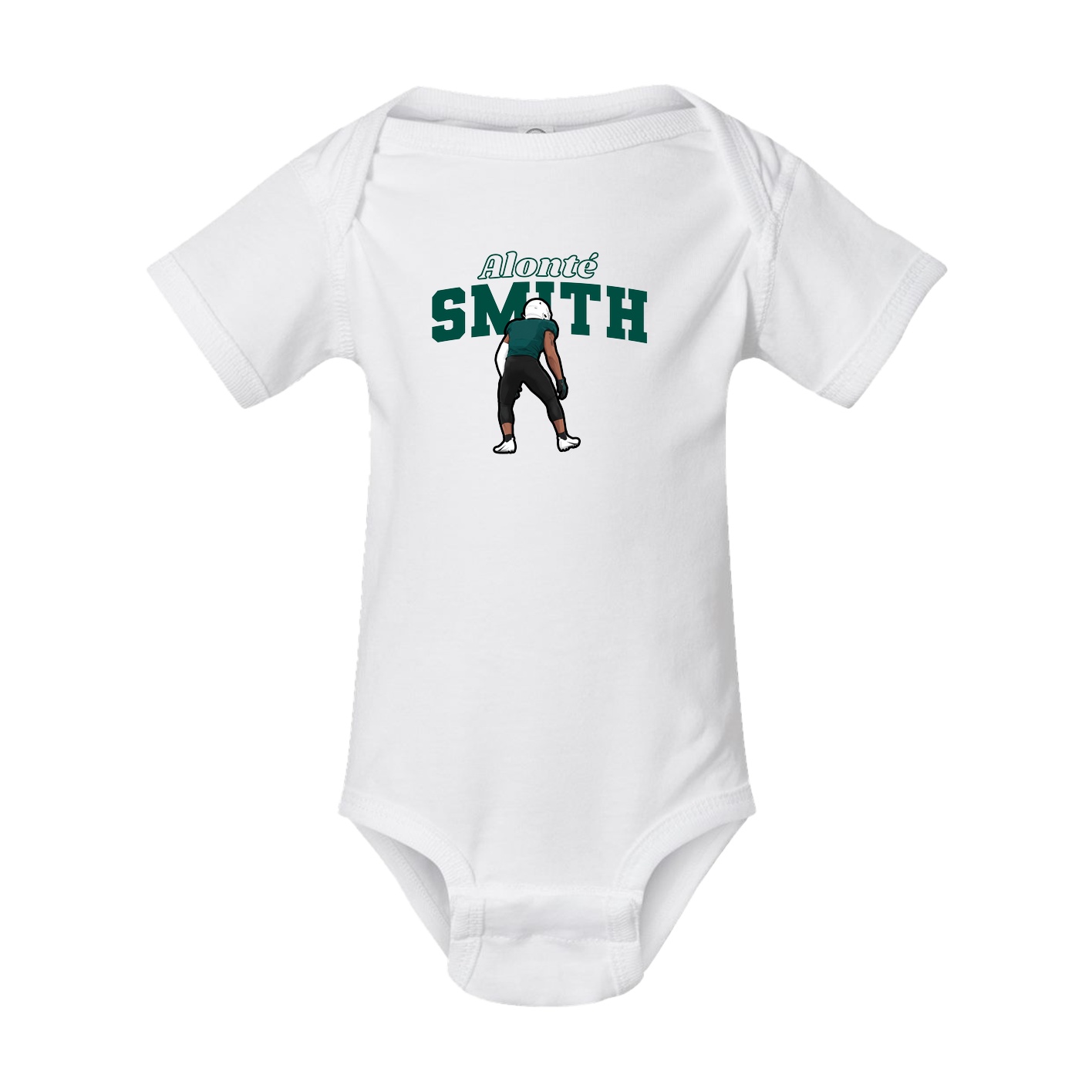 Baby Onesie — Name Arch in White