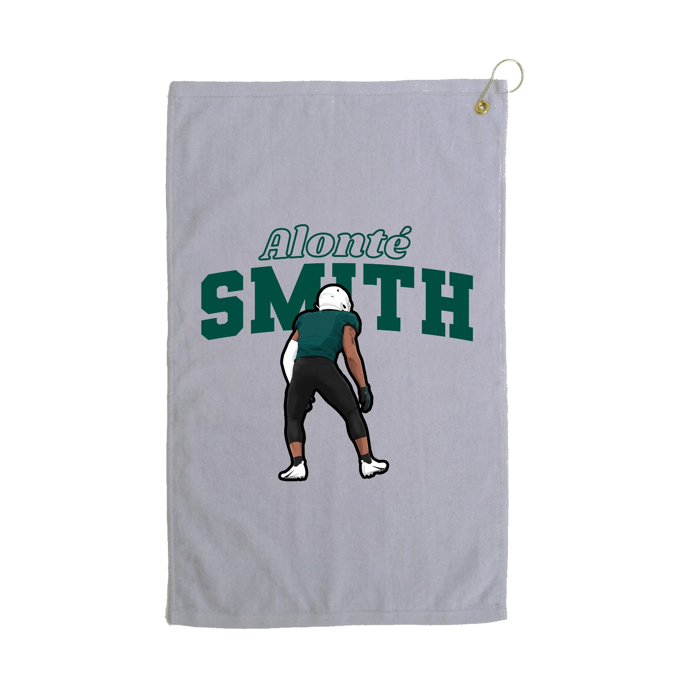 Golf Towel — Name Arch in Grey