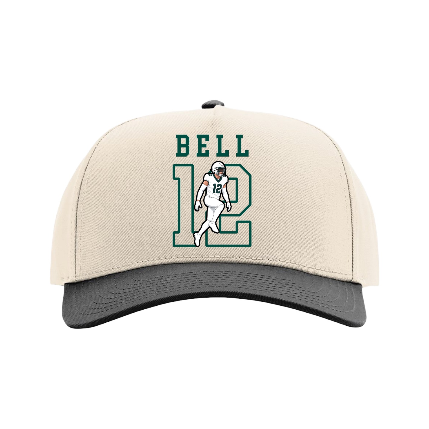 Full Fabric Five-Panel Champ Cap — Shirsey in Cream/Black