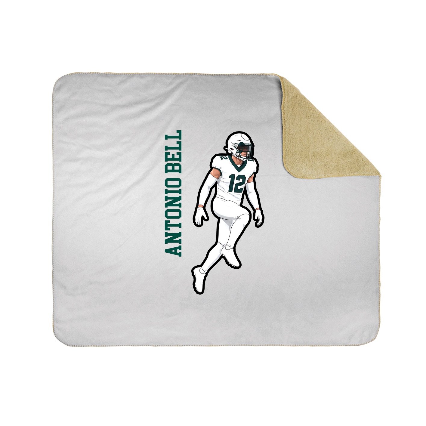 Throw Blanket — Name Vertical in White
