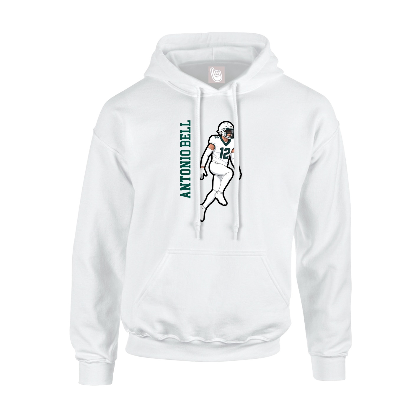 Hoodie — Name Vertical in White
