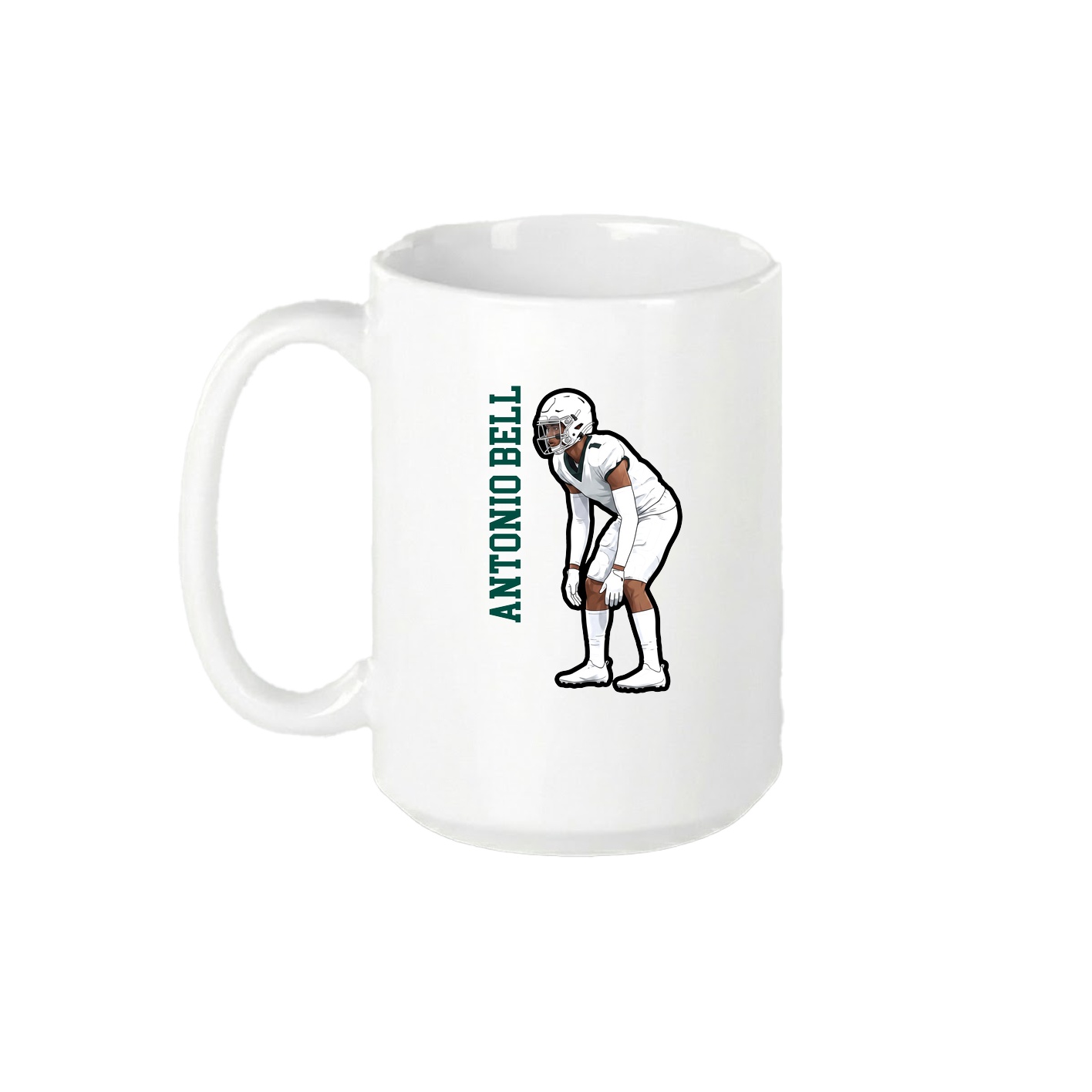 15oz Coffee Mug — Name Vertical in White