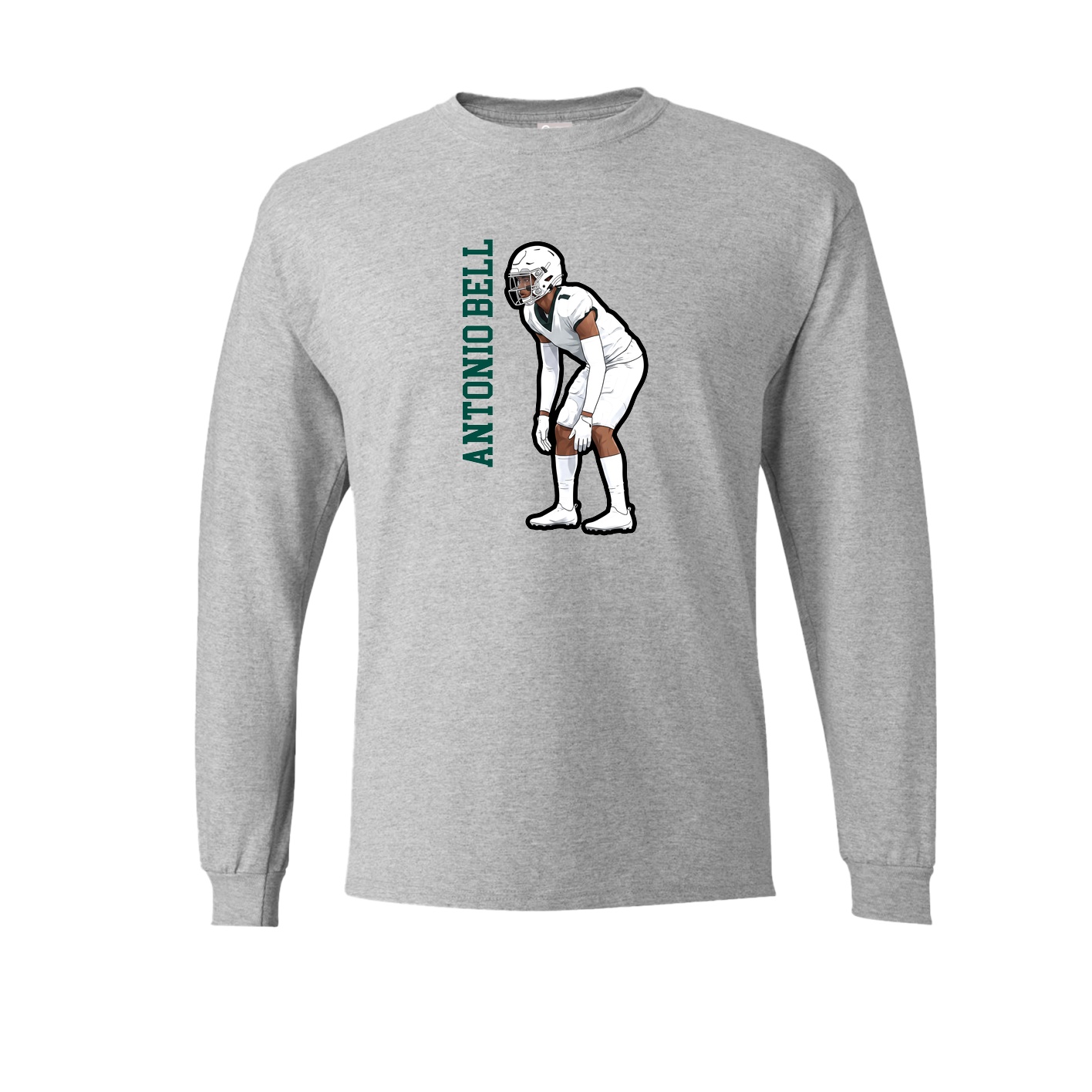 Long Sleeve Tee — Name Vertical in Grey