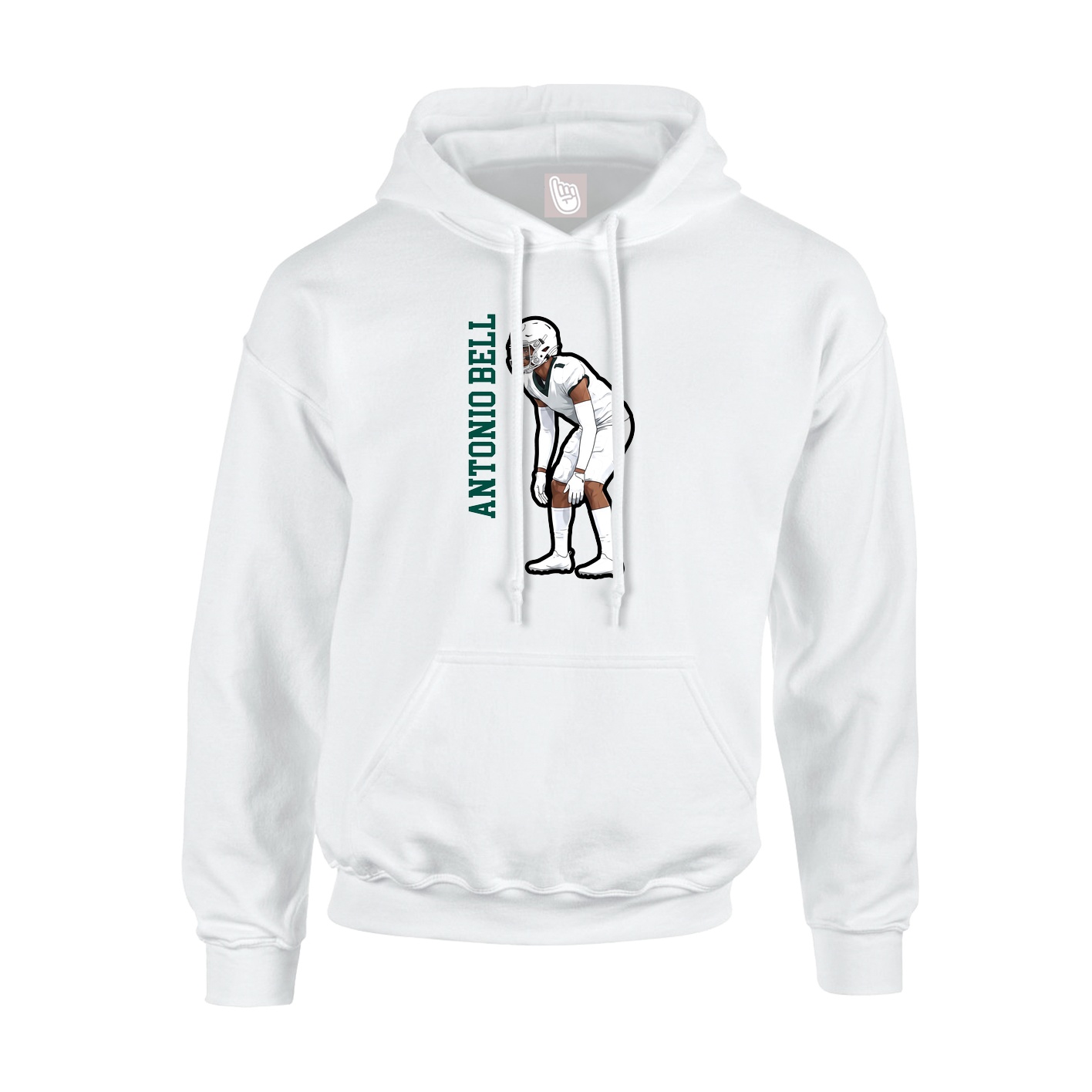 Hoodie — Name Vertical in White