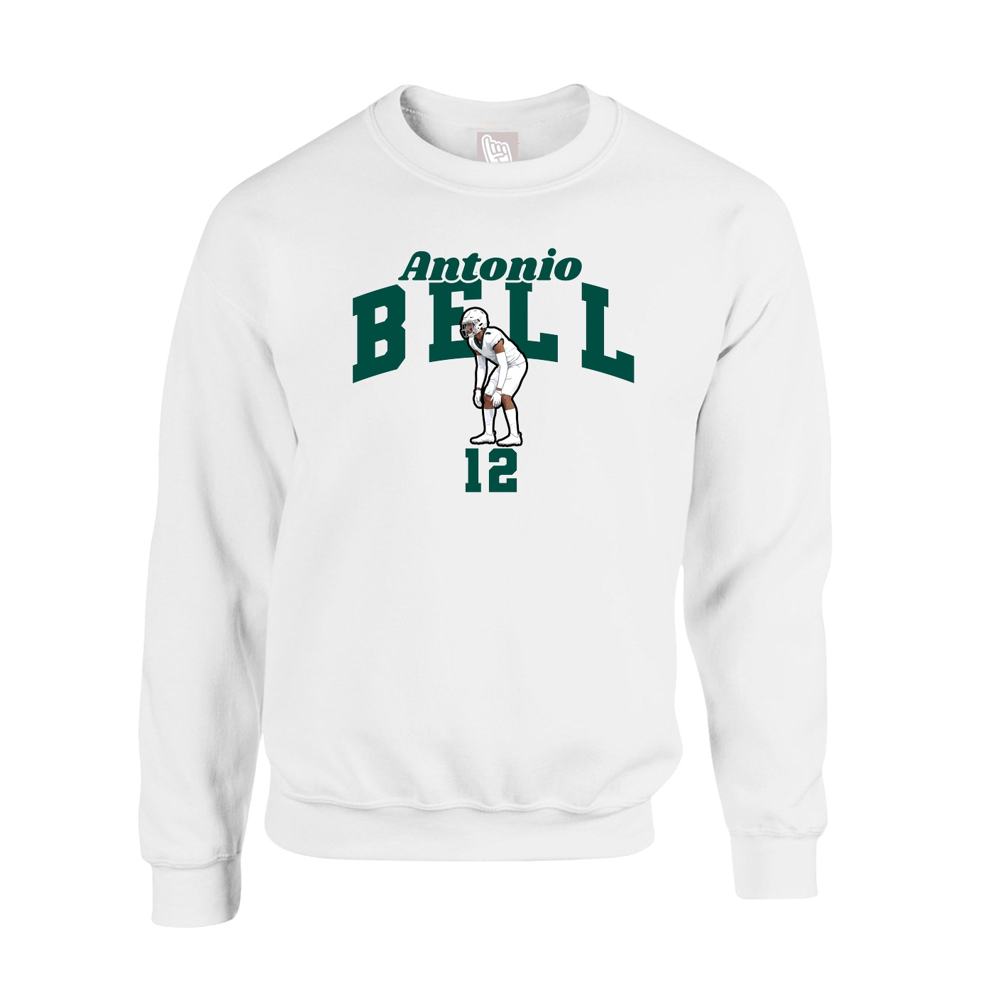 Fleece Crew — Signature Arch in White