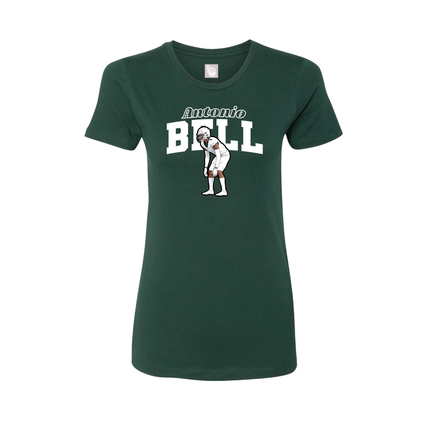 Womens Tee — Name Arch in Green