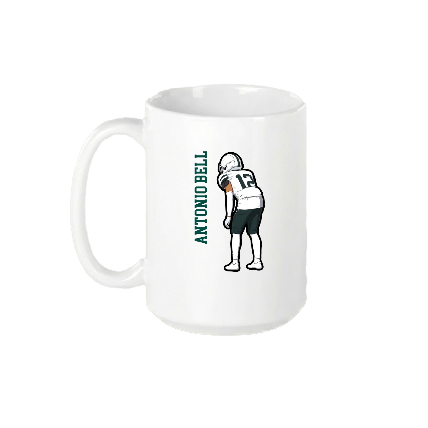 15oz Coffee Mug — Name Vertical in White