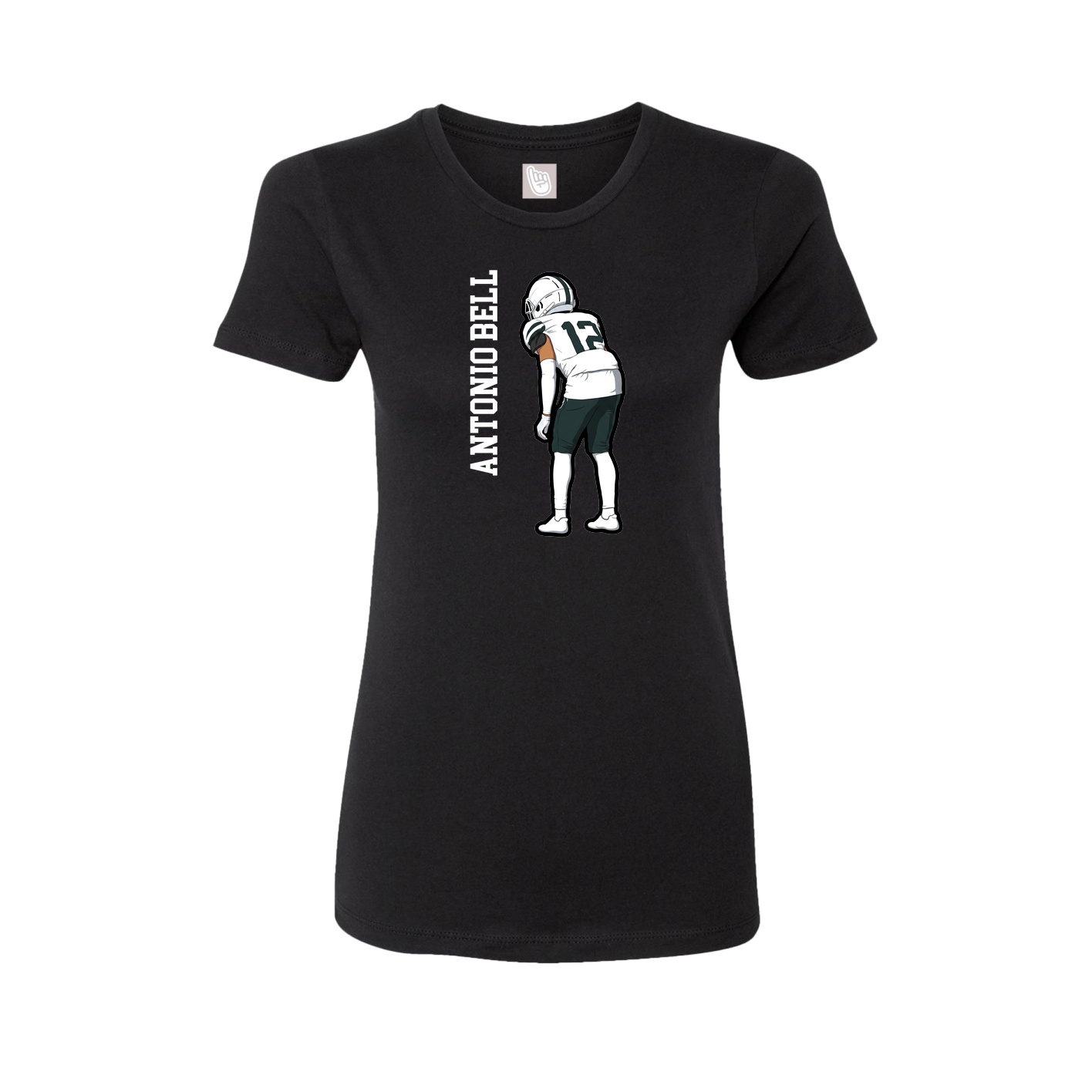 Womens Tee — Name Vertical in Black
