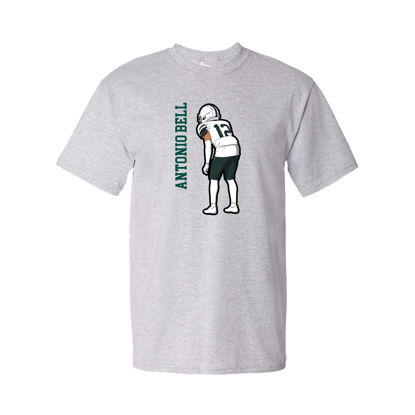 Youth Tee — Name Vertical in Grey
