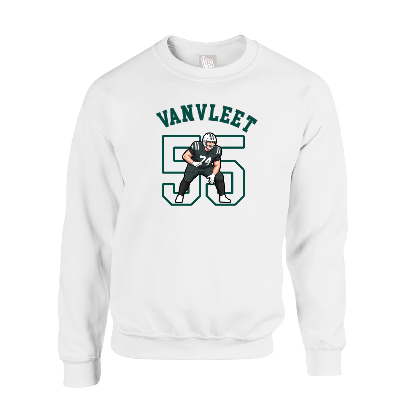 Fleece Crew — Shirsey Arch in White