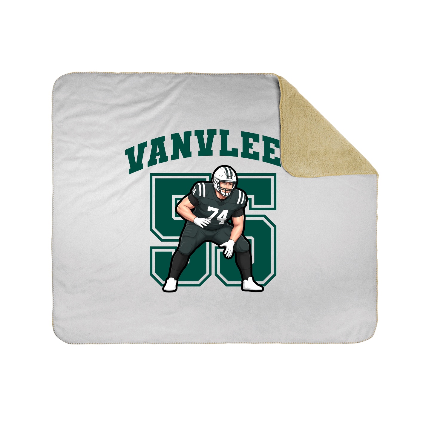 Throw Blanket — Number in White