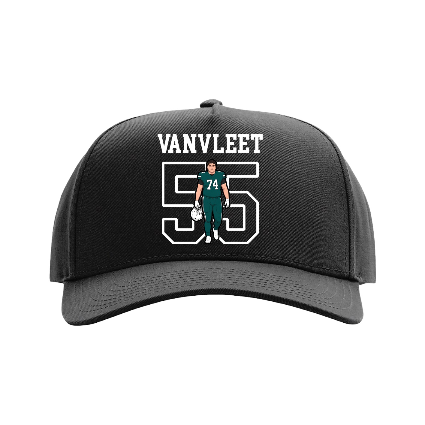 Full Fabric Five-Panel Champ Cap — Shirsey in Black