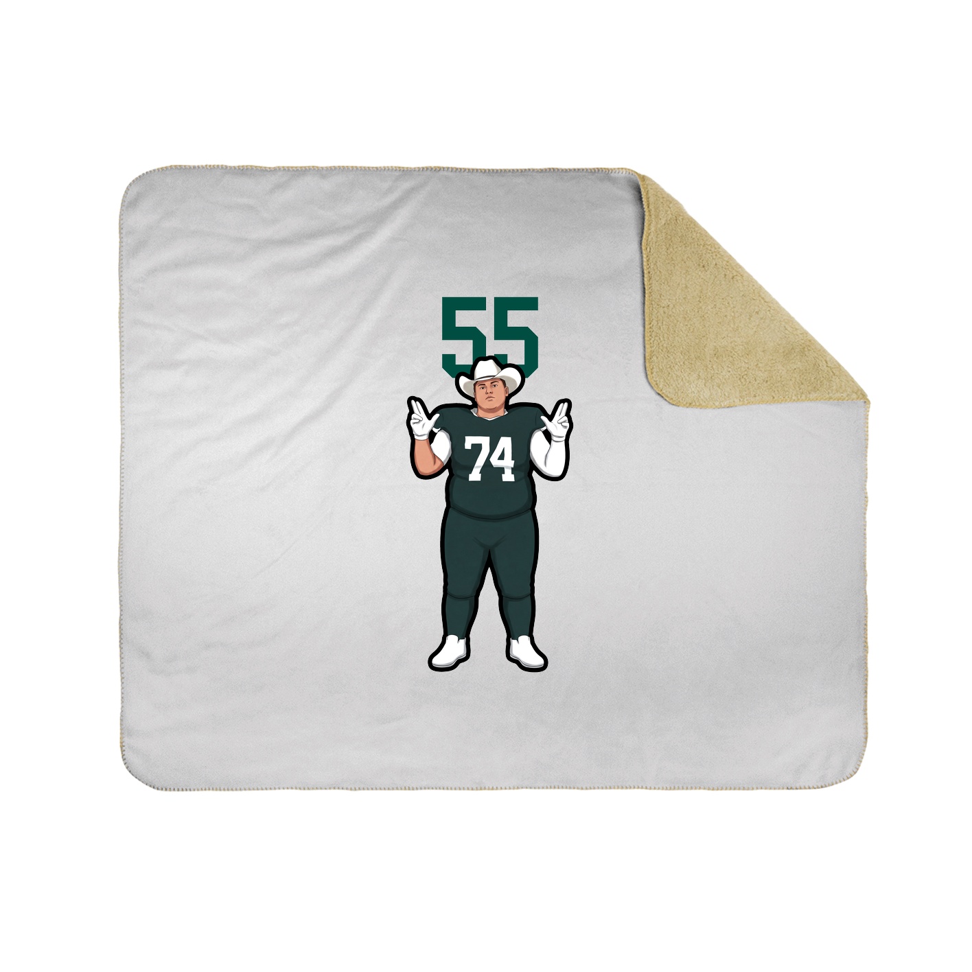 Throw Blanket — Number Top in White