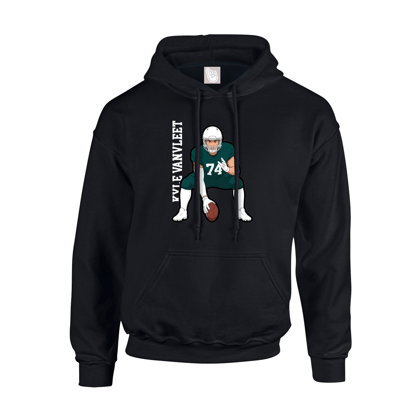 Hoodie — Name Vertical in Black
