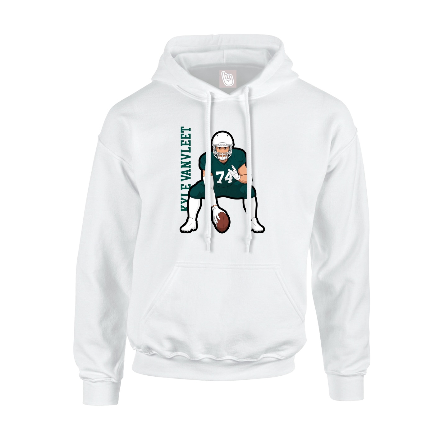 Youth Hoodie — Name Vertical in White