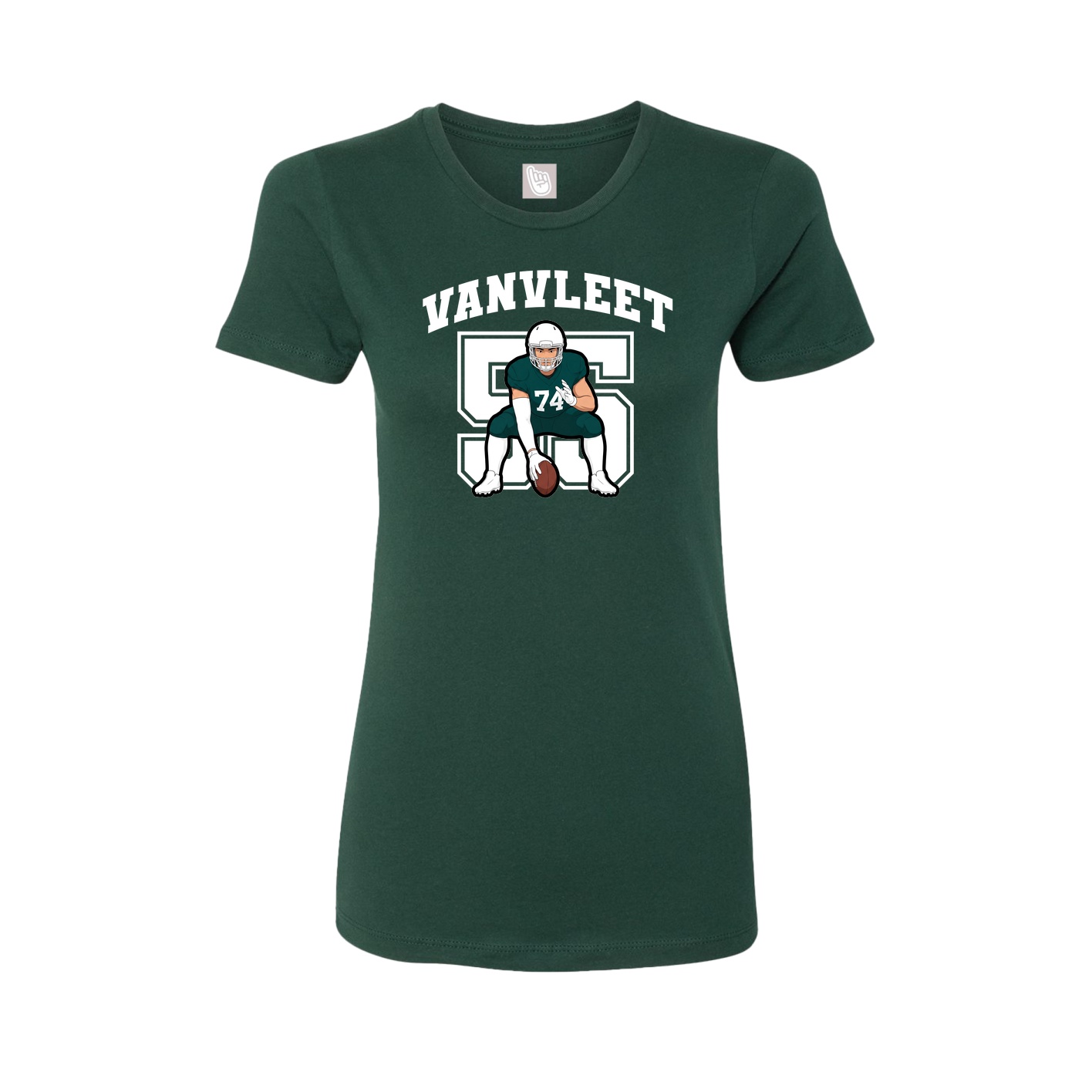 Womens Tee — Number in Green