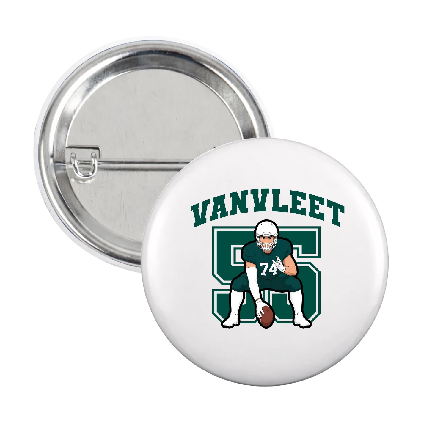 Game Day Button — Number in White