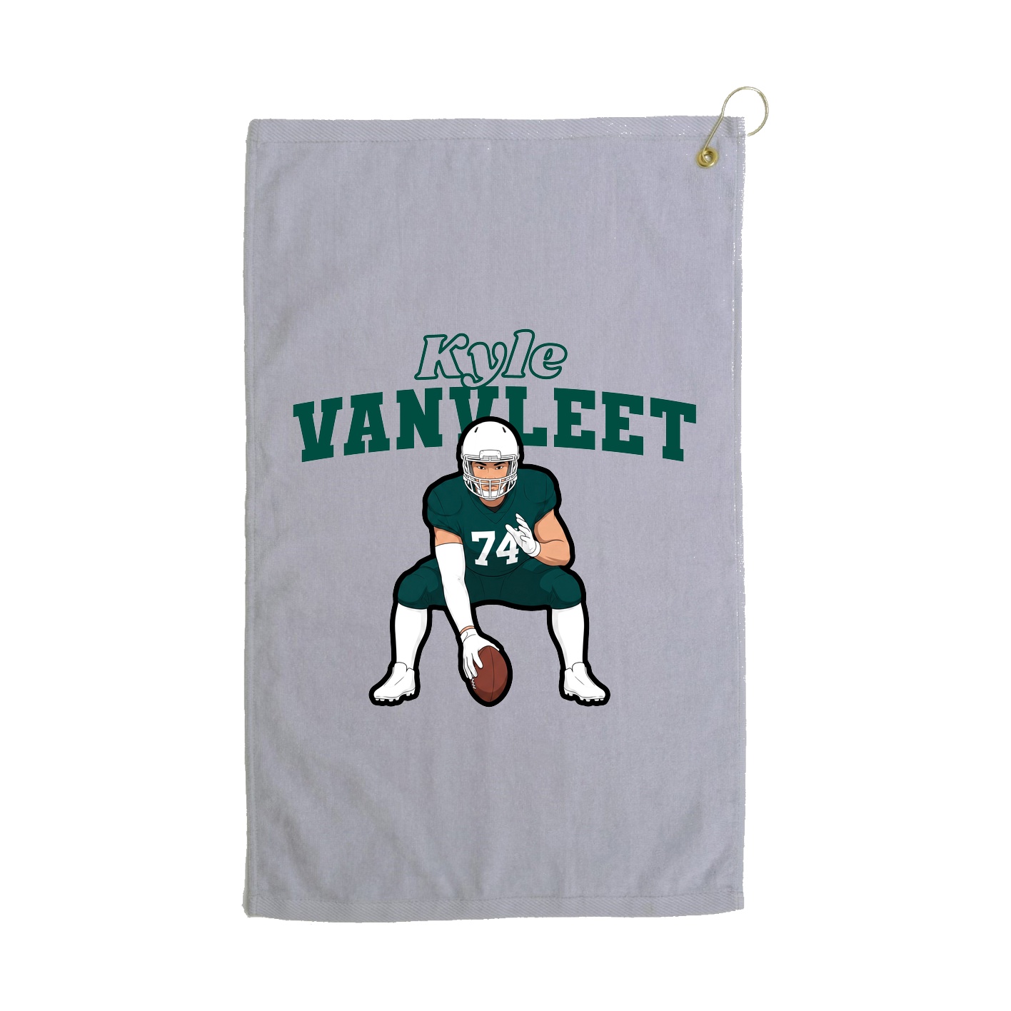 Golf Towel — Name Arch in Grey