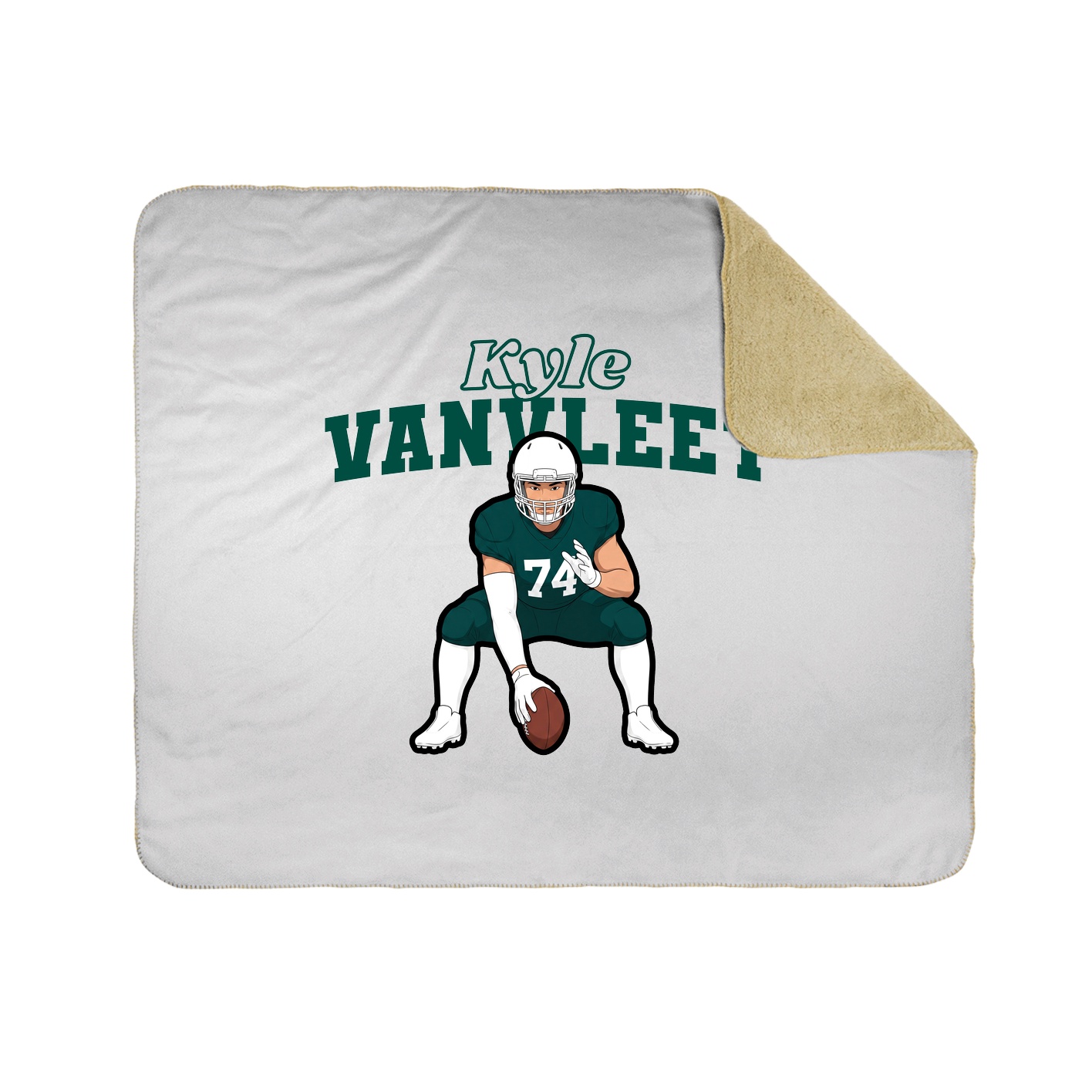 Throw Blanket — Name Arch in White