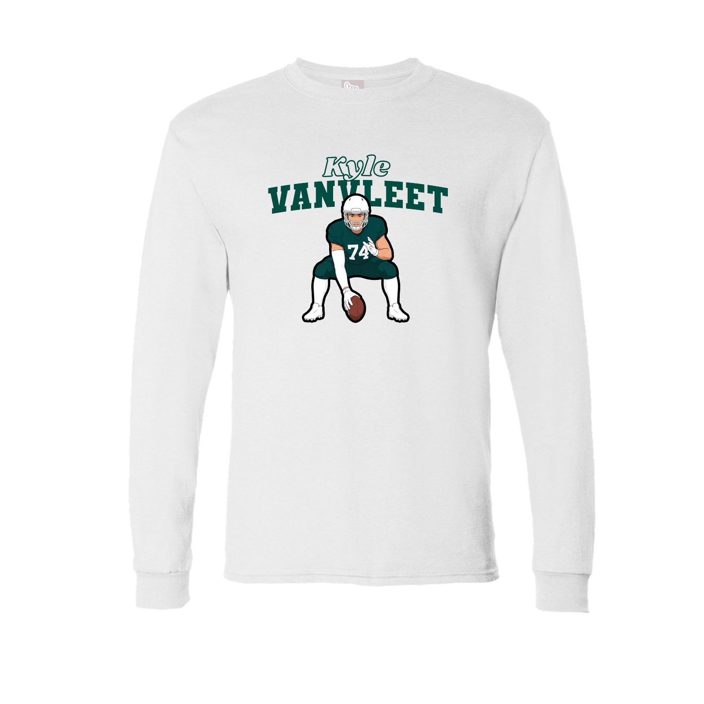 Long Sleeve Tee — Name Arch in White