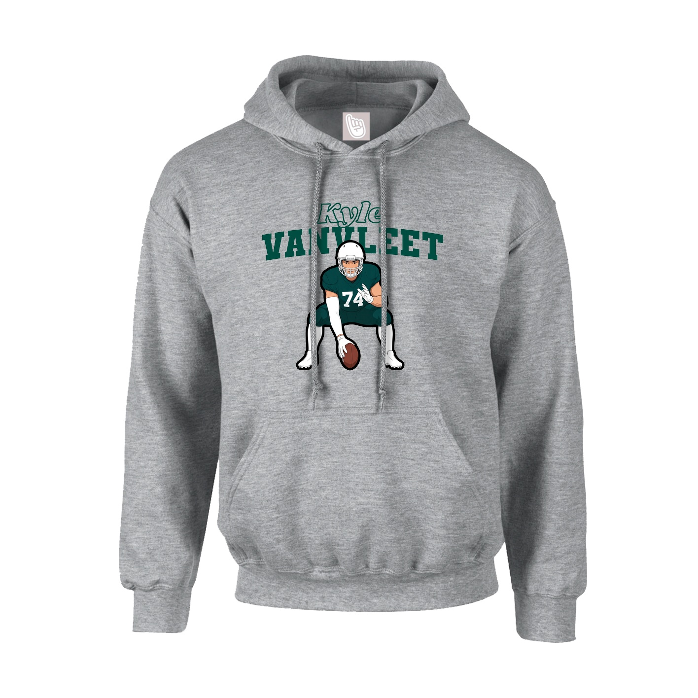 Hoodie — Name Arch in Grey