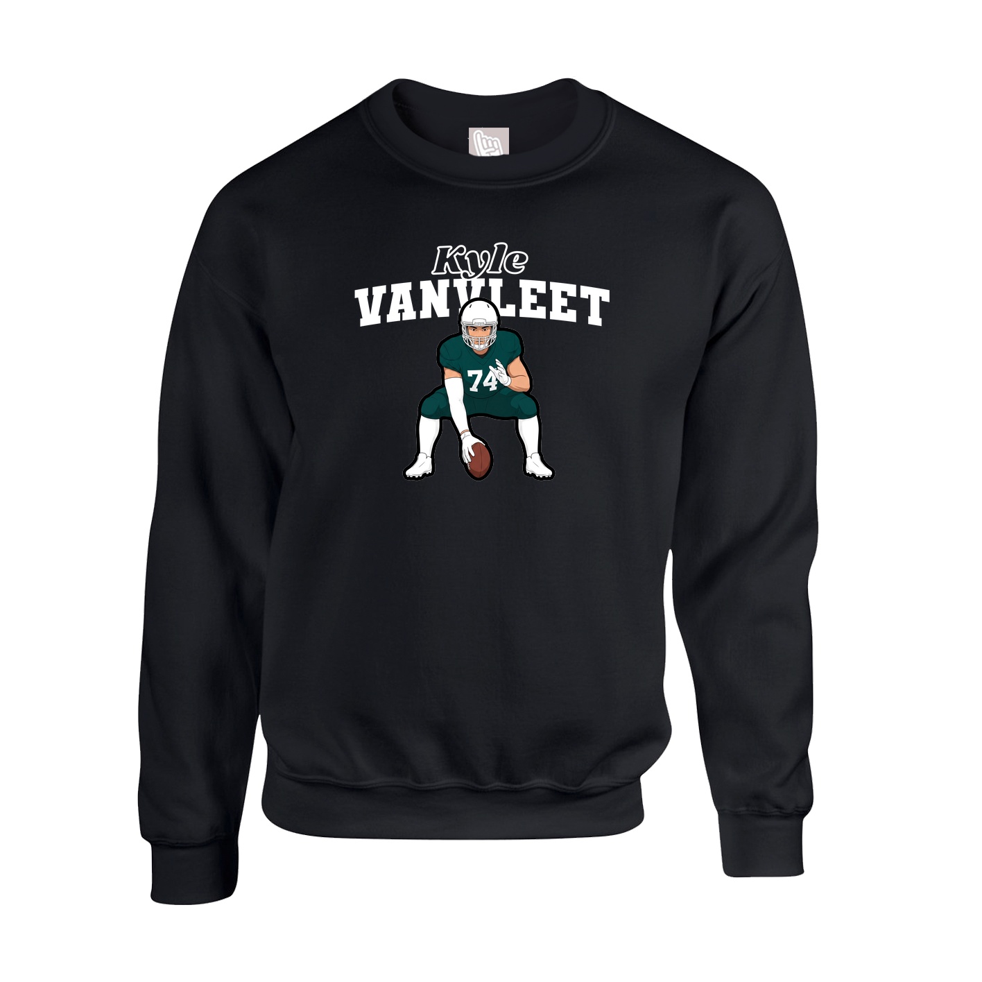 Fleece Crew — Name Arch in Black