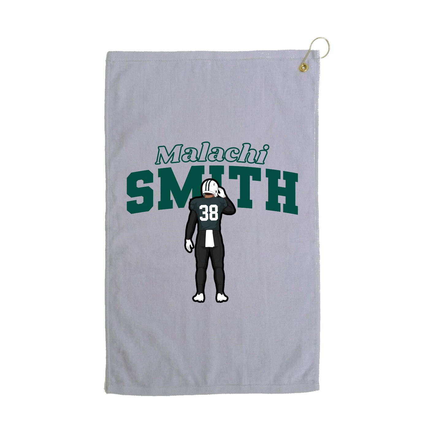 Golf Towel — Name Arch in Grey