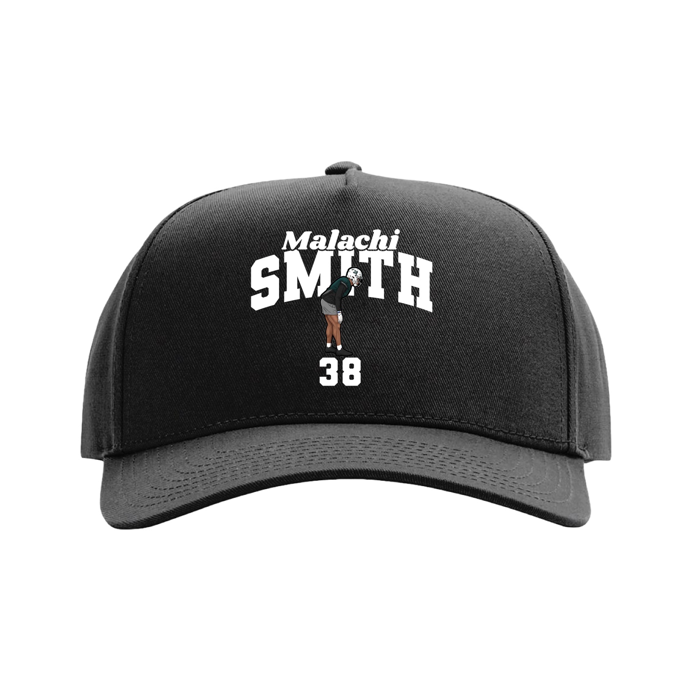 Full Fabric Five-Panel Champ Cap — Signature Arch in Black