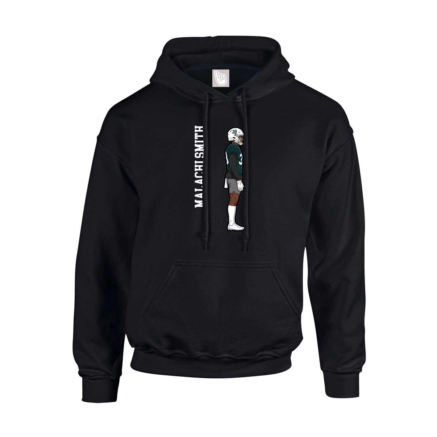 Youth Hoodie — Name Vertical in Black