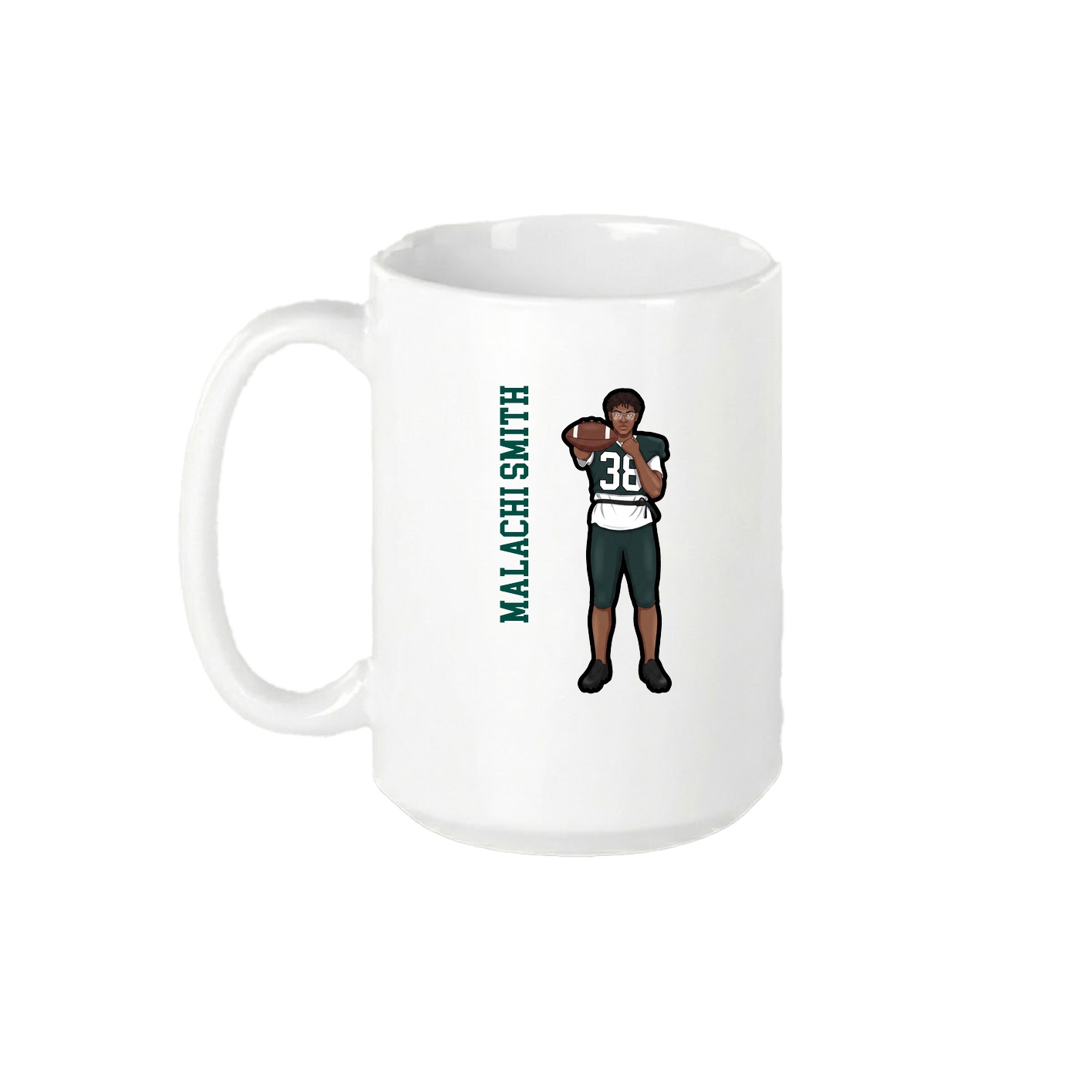15oz Coffee Mug — Name Vertical in White